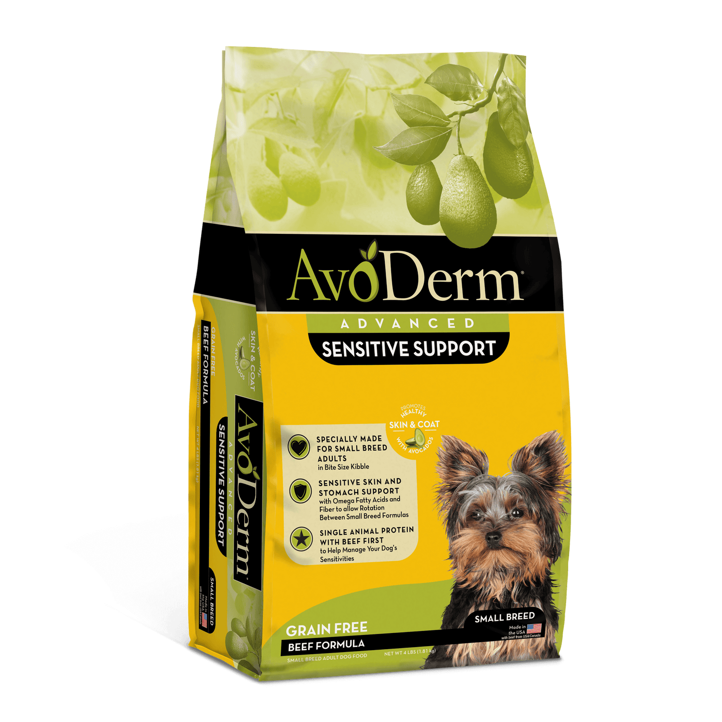 AvoDerm® Advanced Sensitive Support Grain-Free Small Breed Beef Formula, Dry Dog Food, 4-lb Bag