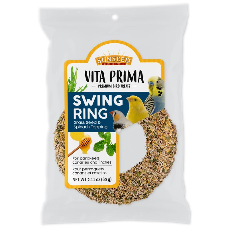 Sunseed Vita Prima Swing Ring Grass Seed & Spinach 2.11-oz, Bird Treat