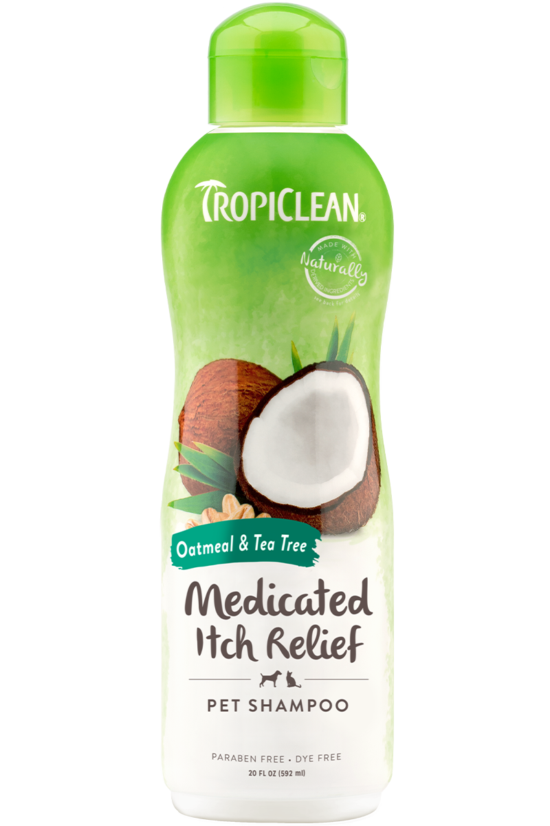 Tropiclean Oatmeal And Tea Tree Medicated Itch Relief Shampoo For Dogs And Cats, 20-oz