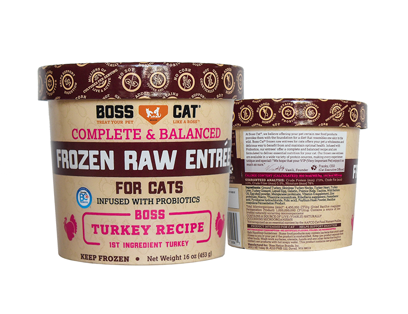 Boss Cat Adult Turkey, Frozen Raw Cat Food