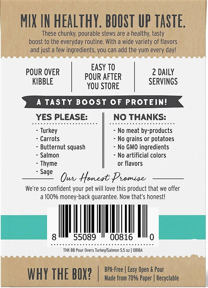 The Honest Kitchen Bone Broth Pour Overs Turkey & Salmon Stew 5.5-oz, Dog Food Topper