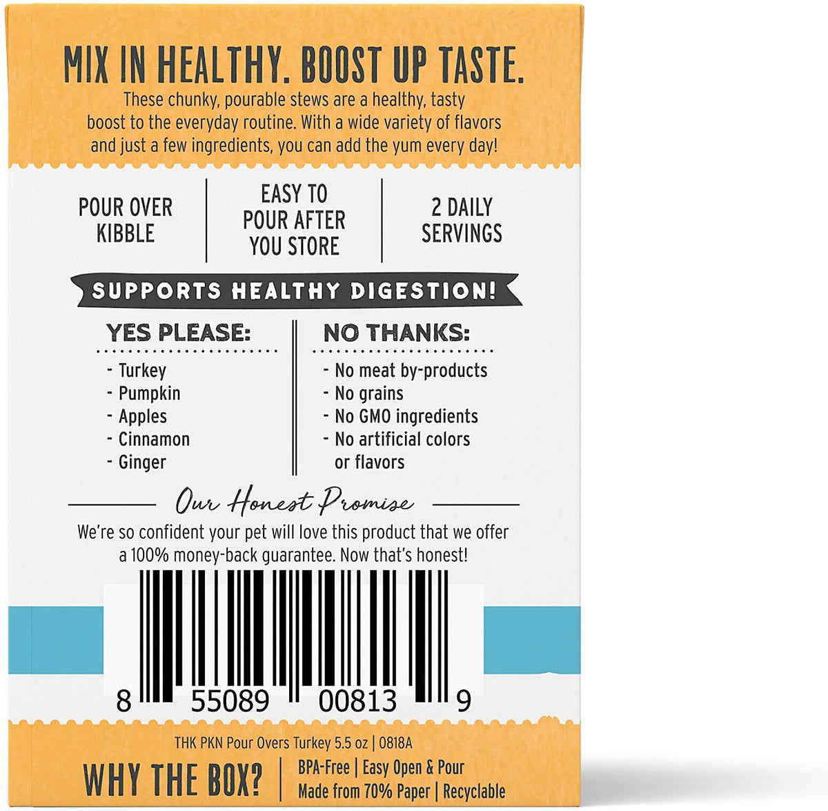 The Honest Kitchen Pour Overs Turkey & Pumpkin Stew 5.5-oz, Dog Food Topper