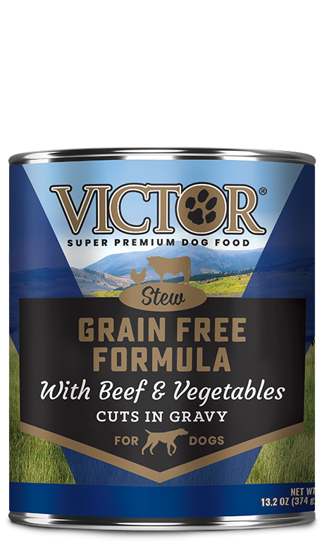 VICTOR® Grain Free Formula with Beef and Vegetables Stew Cuts in Gravy, Wet Dog Food, 13.2-oz Case of 12