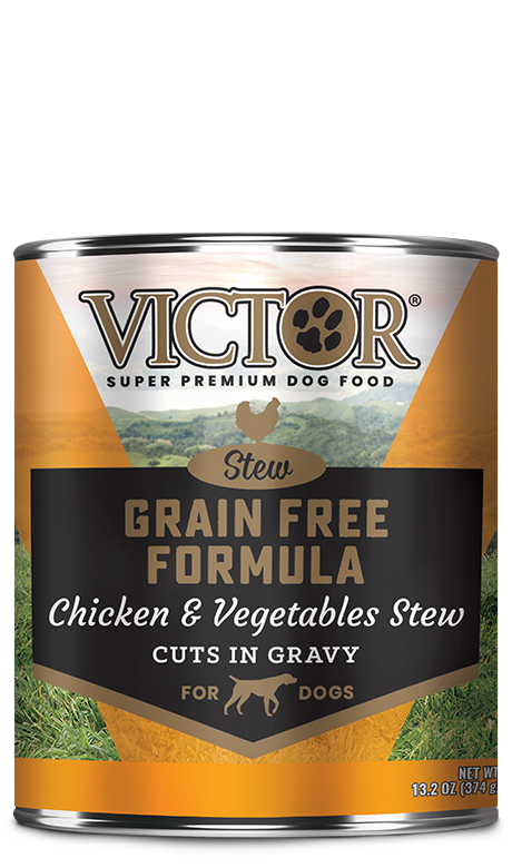 VICTOR® Grain Free Formula with Chicken and Vegetables Stew Cuts in Gravy, Wet Dog Food, 13.2-oz Case of 12
