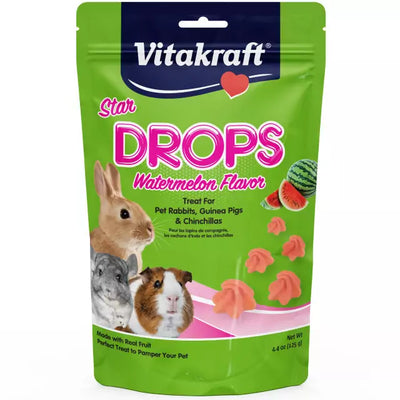 Vitakraft Star Drops Watermelon Flavor 4.4-oz, Small Animal Treat
