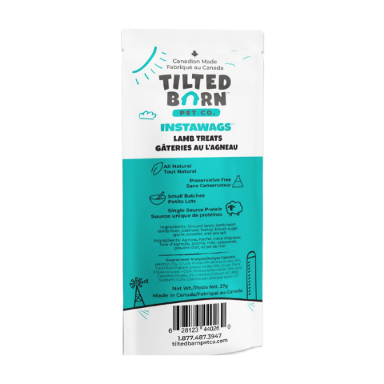 Tilted Barn Instawags Lamb, Dog Treats, 0.95-oz Bag
