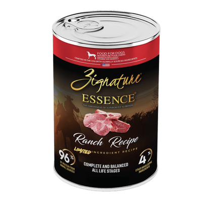 Zignature Essence LIR Ranch wet dog food 13-oz case of 12 for healthy pets