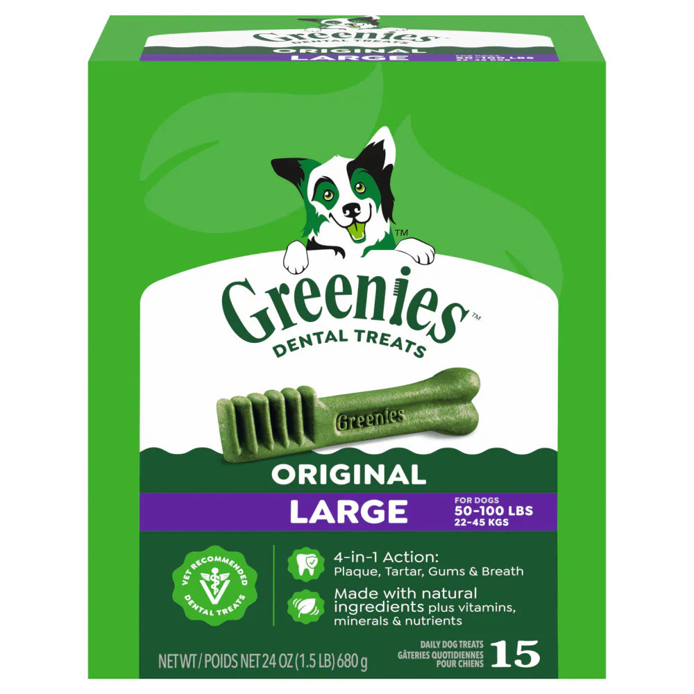 GREENIES Large Original Natural Dog Dental Care Chews Oral Health Dog Treats