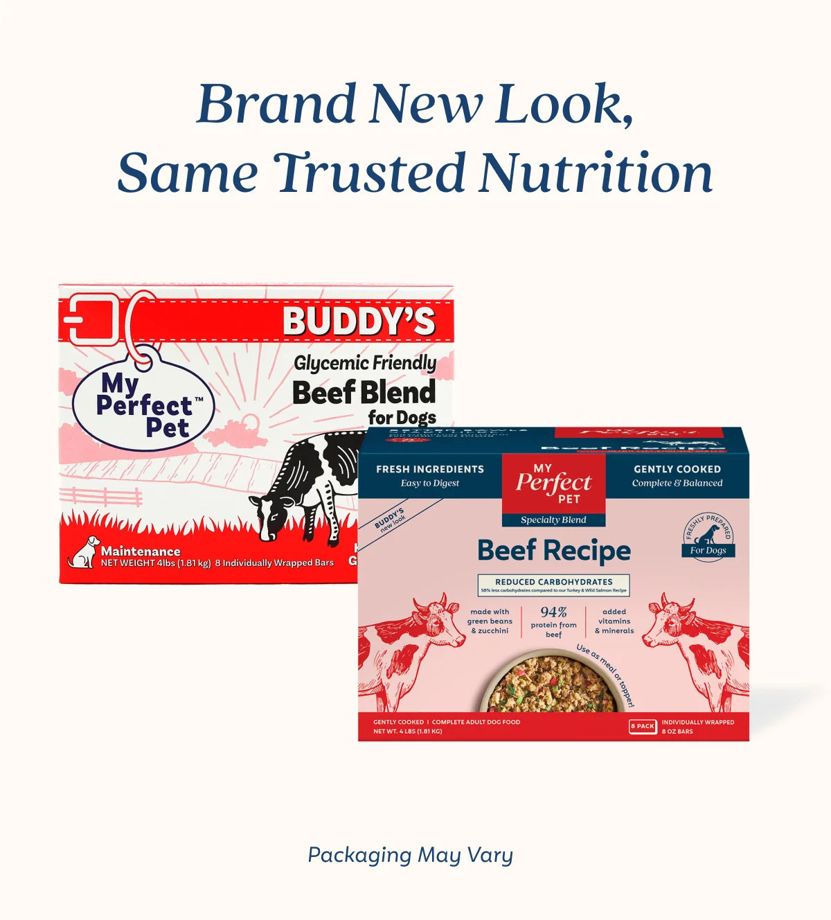 My Perfect Pet Buddy’s Beef Reduced Carbohydrates 4-lb, Gently Cooked Dog Food