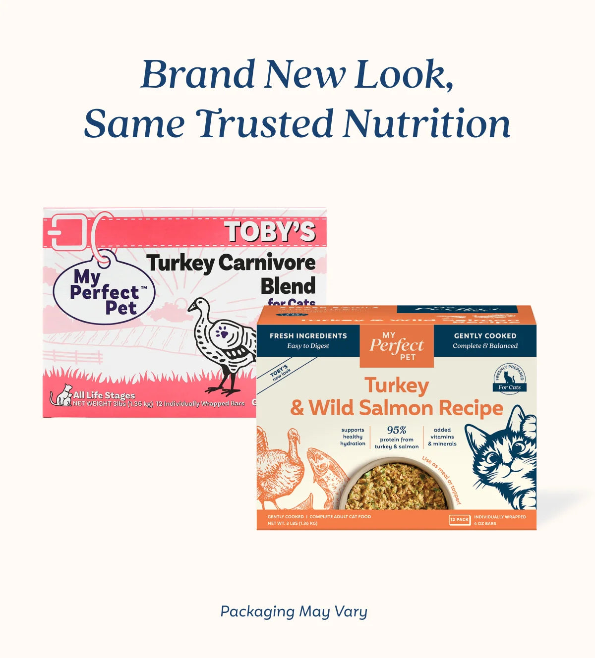 My Perfect Pet Turkey & Wild Salmon, Gently Cooked Cat Food, 3-lb Box