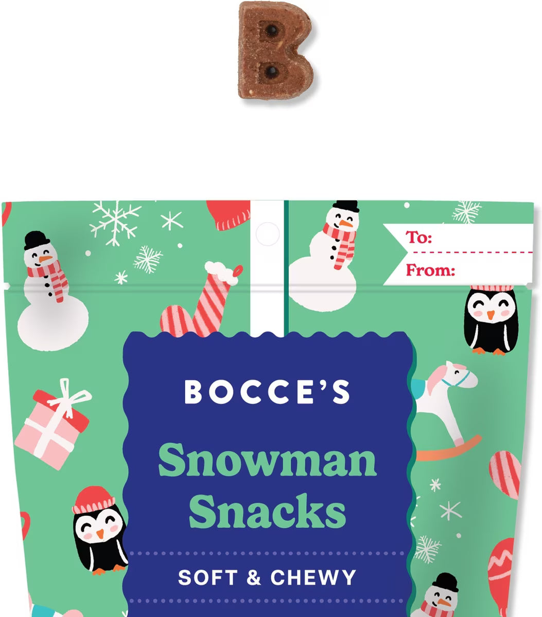 Bocce's Bakery Snowman Snacks Dog Treats, 6-oz Bag