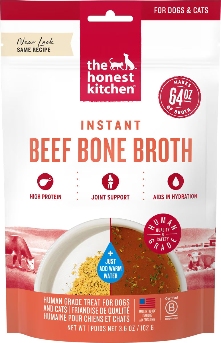 The Honest Kitchen Instant Beef Bone Broth 3.6oz, Dog Meal Topper