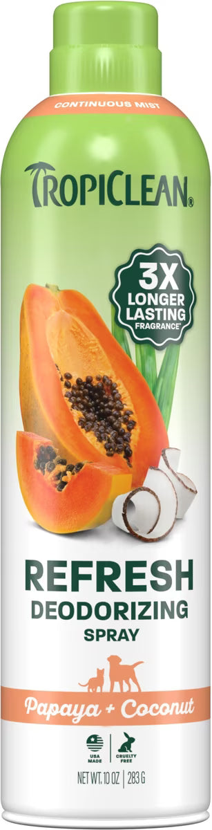 Tropiclean Papaya Mist, Deodorizing Spray, 10-oz Bottle