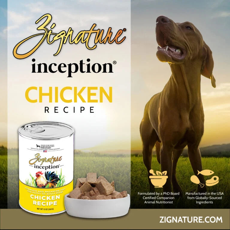 Nutritious and flavorful chicken wet dog food by Zignature Inception