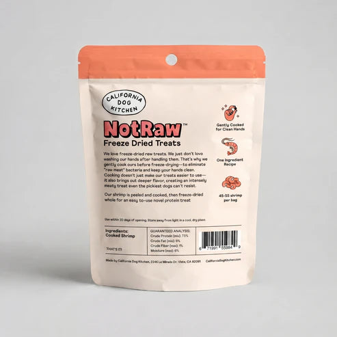 California Dog Kitchen Not Raw Whole Shrimp, Freeze Dried Treats, 1-oz Bag