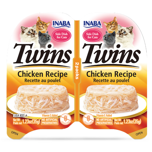 Inaba Twins Chicken Recipe, Wet Cat Food, 1.23-oz Case of 6