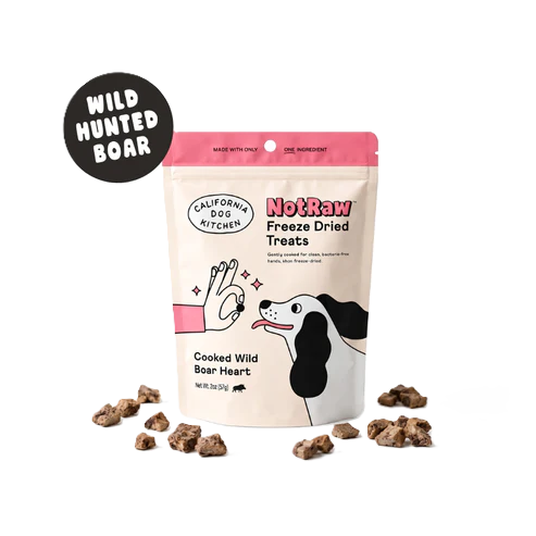 California Dog Kitchen Not Raw Wild Boar Heart, Freeze Dried Treats, 1.5-oz Bag