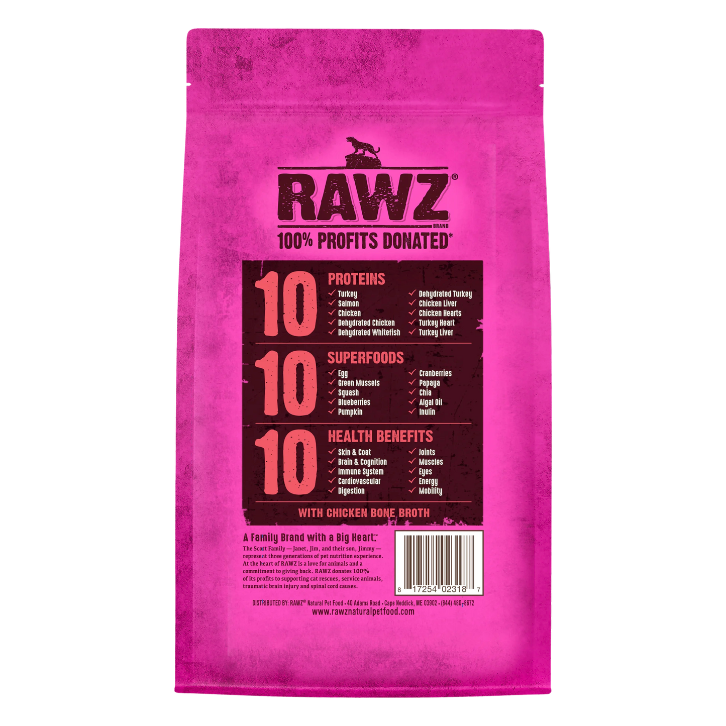 Rawz 10+ Essentials Turkey, Salmon & Dehydrated Whitefish Recipe, Dry Cat Food