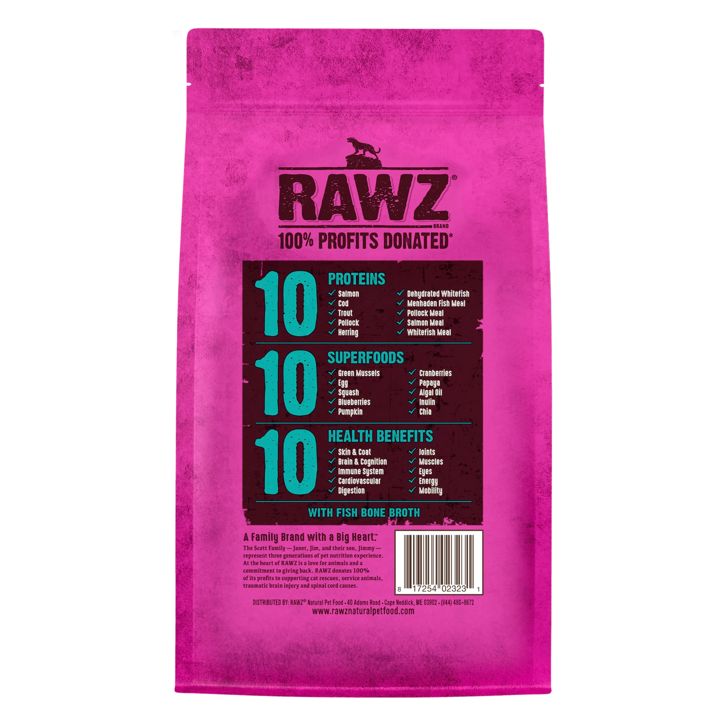 Rawz 10+ Essentials Fish & Dehydrated Fish Recipe, Dry Cat Food