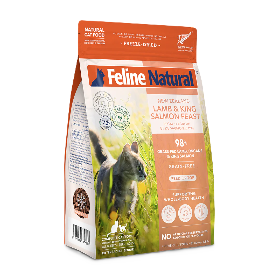 Feline Natural Lamb & King Salmon Feast , Freeze-Dried Raw Cat Food
