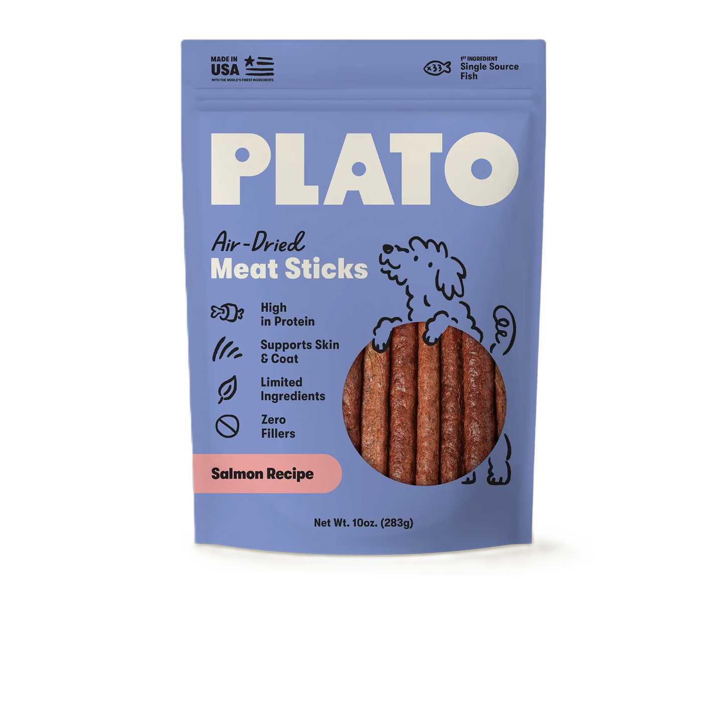 Plato Thinkers Meat Stick Dog Treats, Salmon Recipe