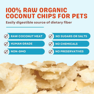 CocoTherapy Organic Coconut Chips 6-oz. Treats For Cats, Dogs, & Birds