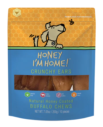Honey I'm Home Buffalo Crunchy Ears Dog Chew