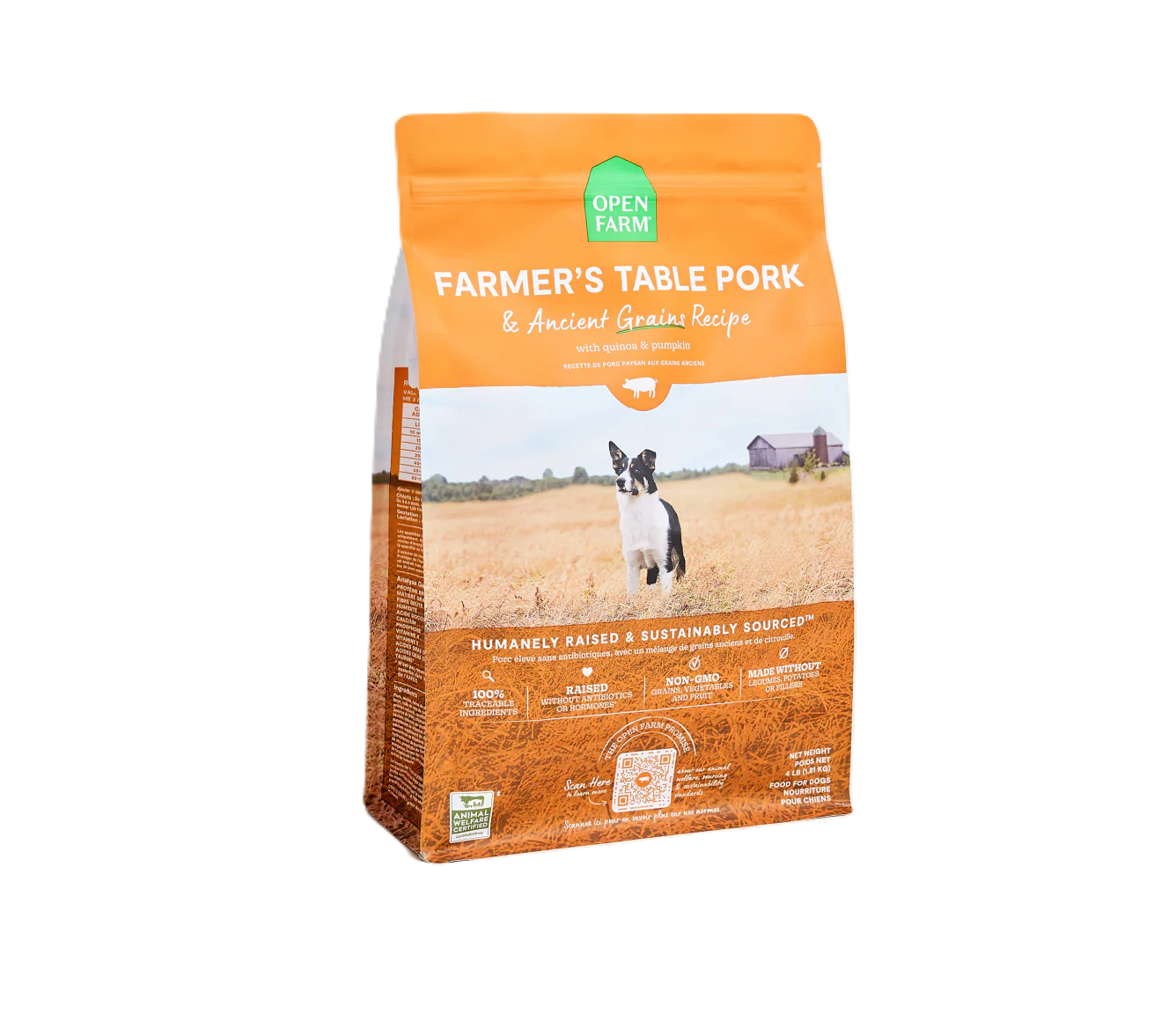 Open Farm Farmer's Table Pork & Ancient Grains Dog Kibble, Dry Dog Food, 11-lb Bag