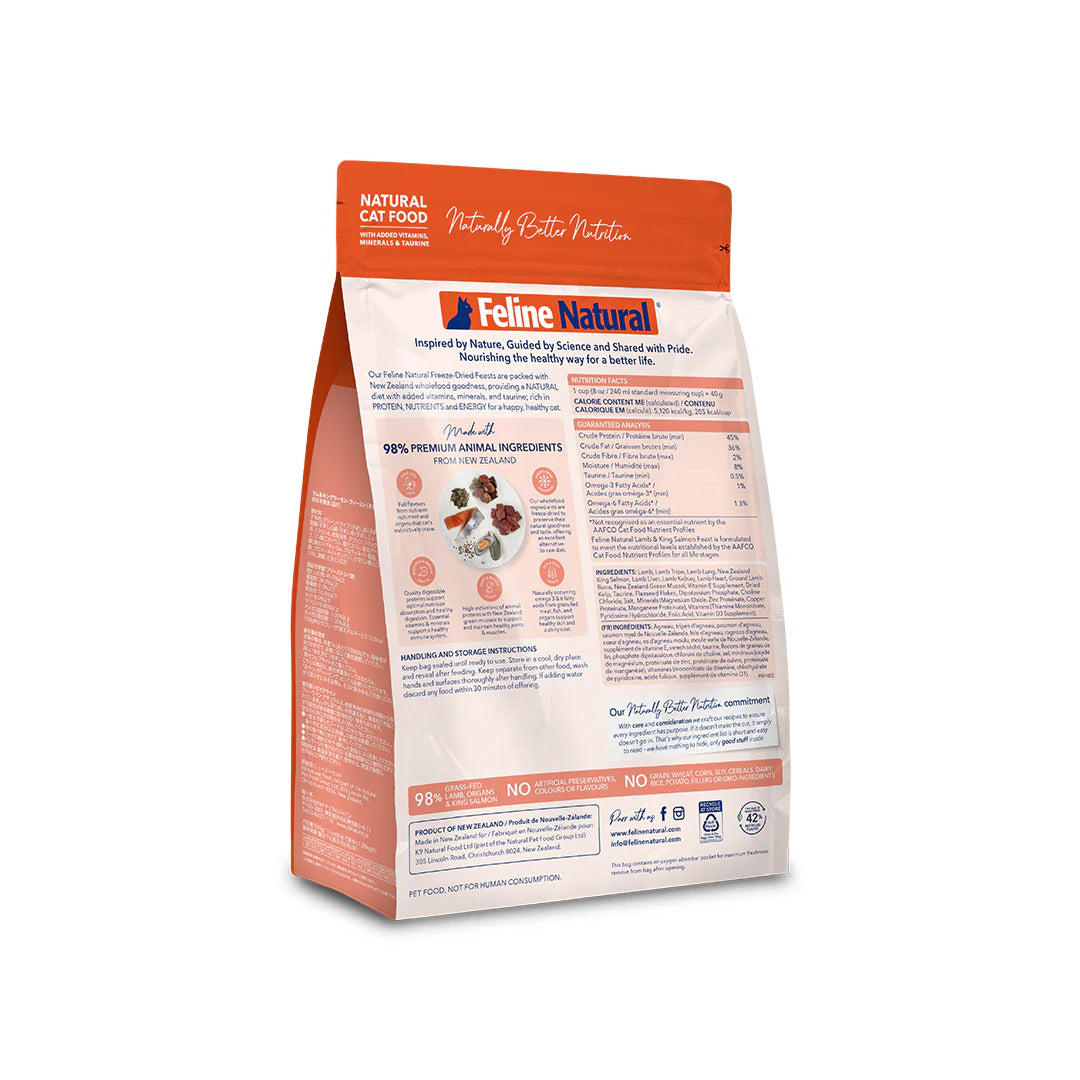 Feline Natural Lamb & King Salmon Feast , Freeze-Dried Raw Cat Food