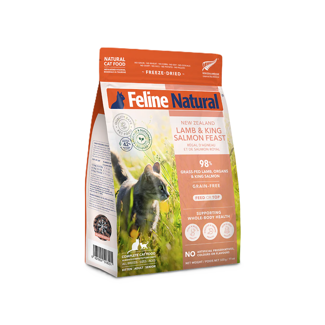 Feline Natural Lamb & King Salmon Feast , Freeze-Dried Raw Cat Food