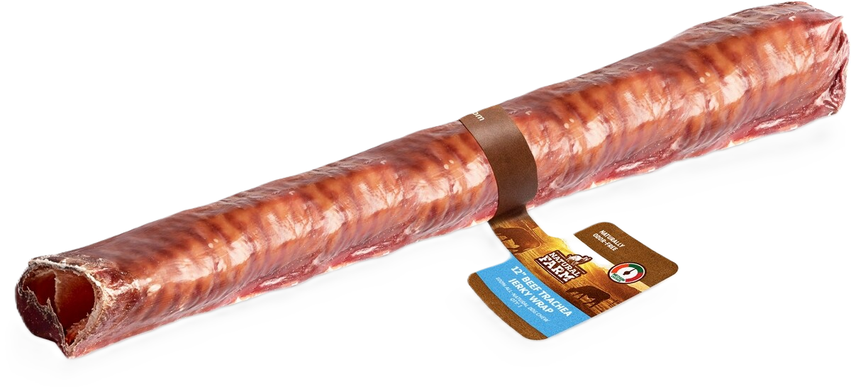 Natural Farm Jerky Wrapped Beef Trachea, Dog Chews