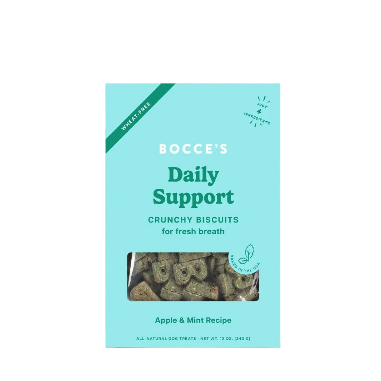 Bocce's Bakery Fresh Breath Biscuits, Biscuit Dog Treats, 12-oz Bag