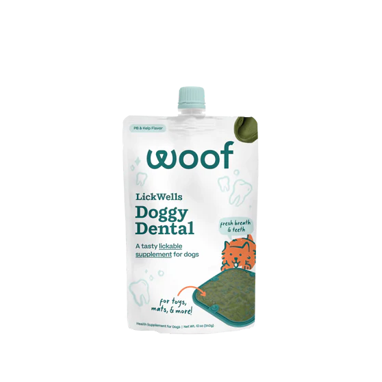 Woof Dog Doggy Dental Lickwells, Dog Supplement, 12-oz Pouch