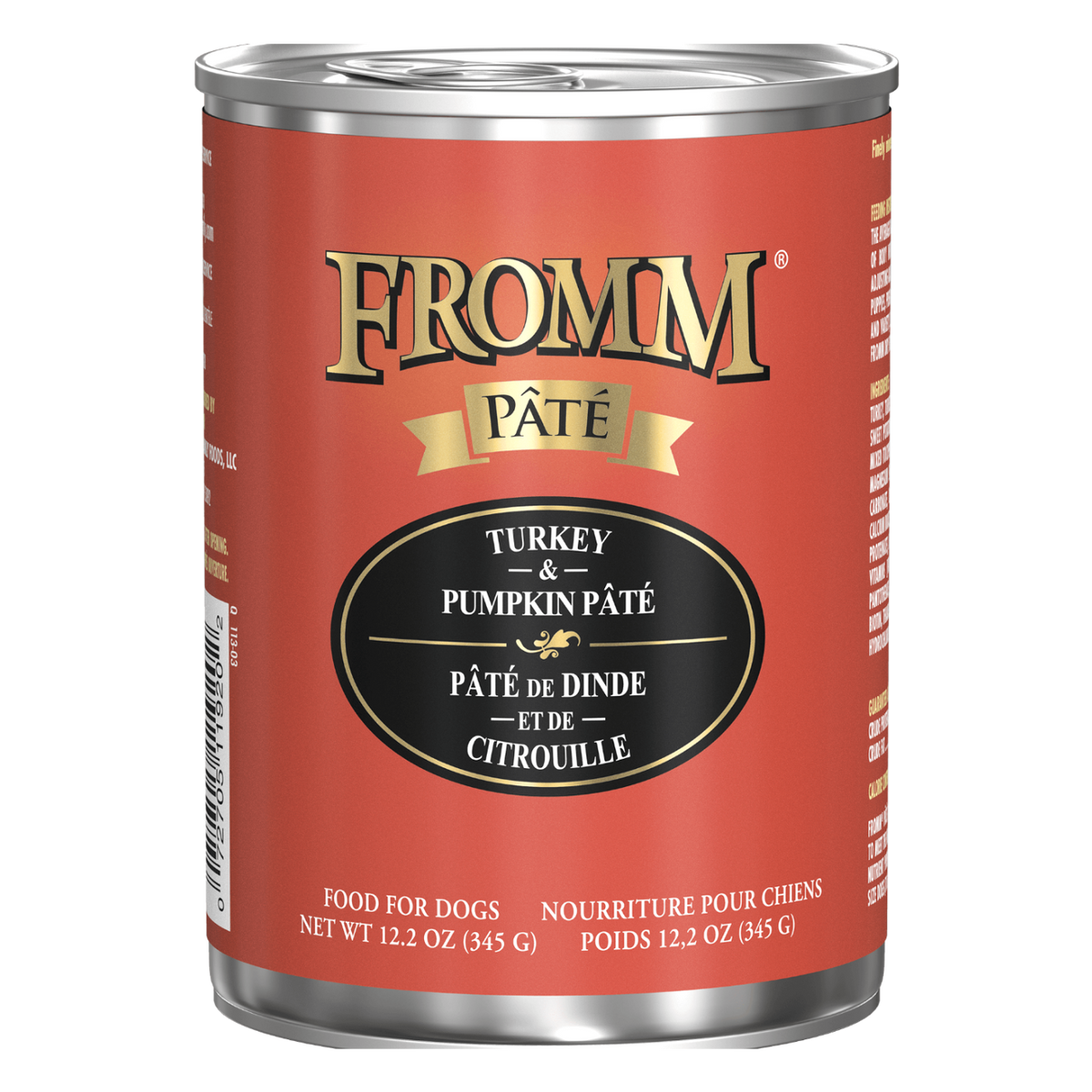 Fromm Turkey & Pumpkin Pâté, Wet Dog Food, 12.2-oz Case of 12