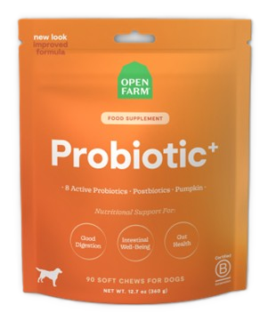 Open Farm Probiotic Food Supplement Chews For Dogs, 90-Count, 12.7-oz Pouch