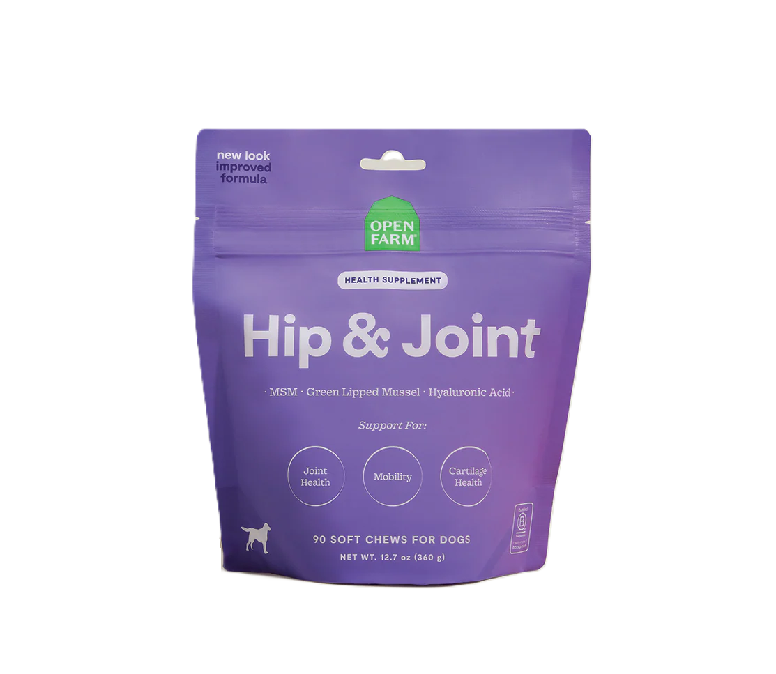 Open Farm Hip & Joint Supplement Chews For Dogs, 90-Count, 12.5-oz Pouch