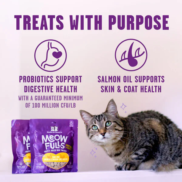 Stella & Chewy's Meowfuls Chicken & Chicken Liver Cat Treats, 1.5-oz Bag