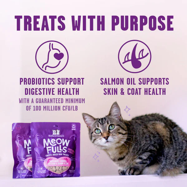 Stella & Chewy's Meowfuls Whitefish & Salmon Cat Treats, 1.5-oz Bag