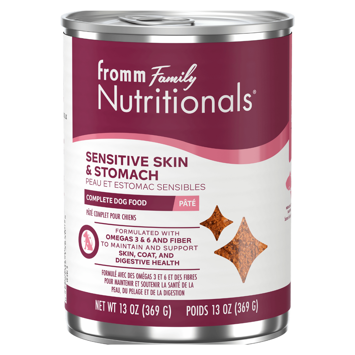 Fromm Nutritionals Sensitive Skin & Stomach Pate, Wet Dog Food, 13-oz Case of 12