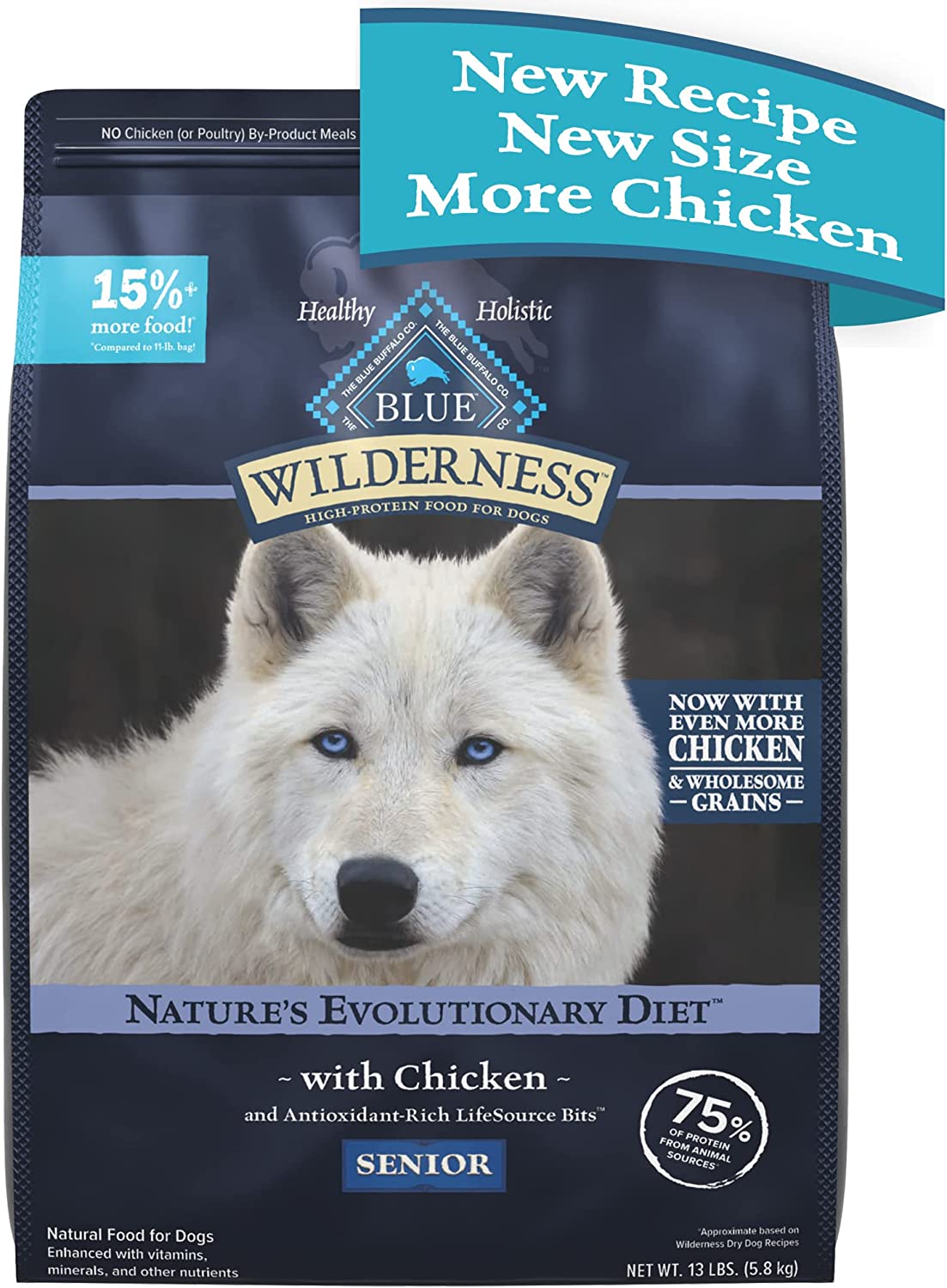 Blue Buffalo Wilderness Senior Chicken With Wholesome Grains Recipe, Dry Dog Food