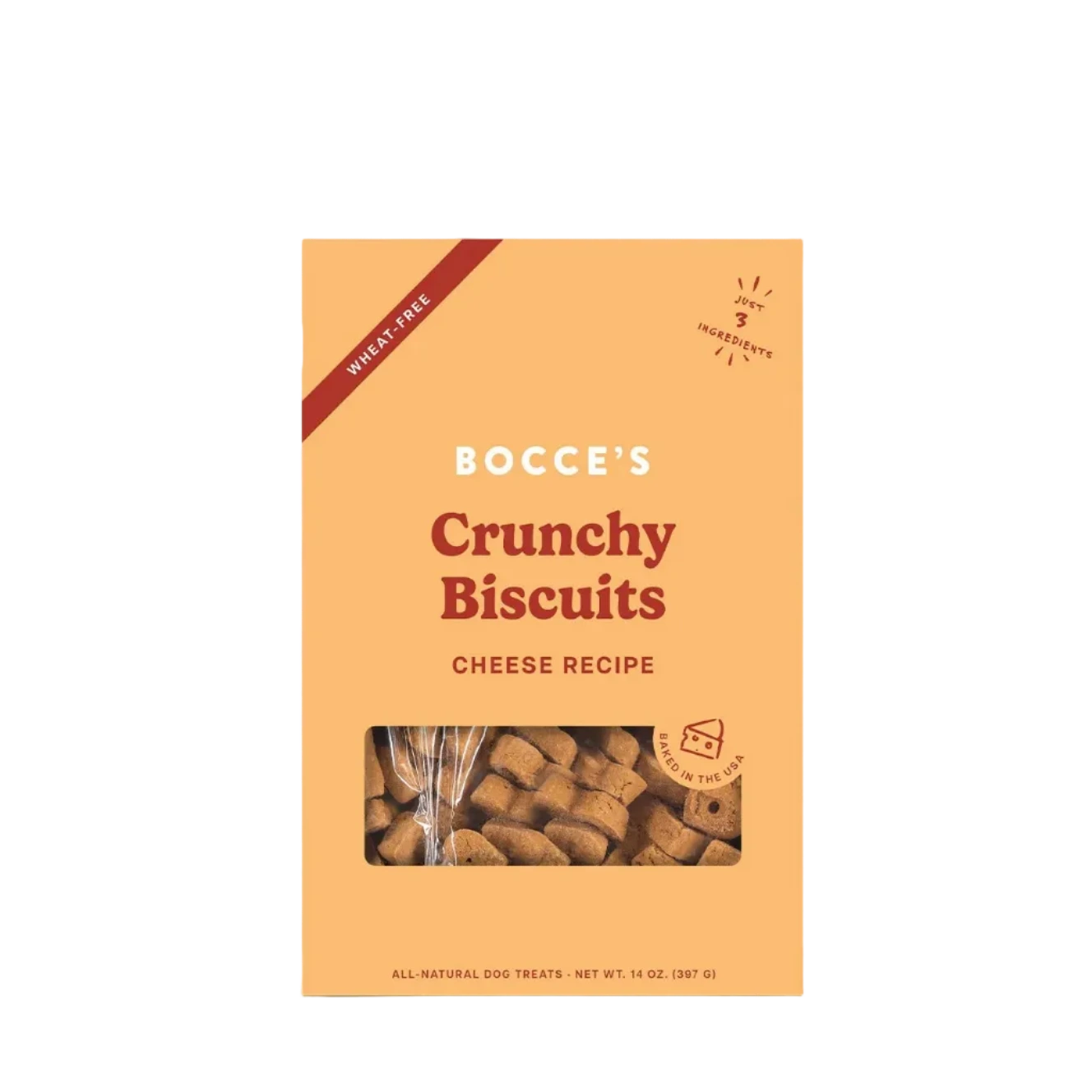 Bocce's Bakery Cheese Biscuits, Biscuit Dog Treats, 14-oz Bag