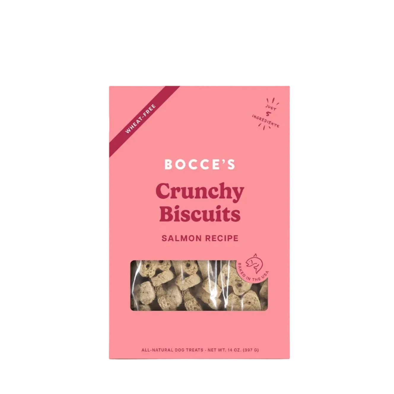 Bocce's Bakery Salmon Biscuits, Biscuit Dog Treats, 14-oz Bag