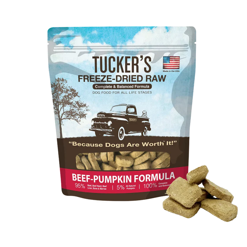 Tucker's Beef-Pumpkin Freeze-Dried Diet, Freeze Dried Dog Food, 14-oz bag