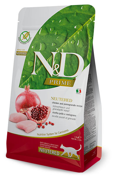 Farmina N&D Neutered – Chicken and Pomegranate Dry Cat Food, 11-lb Bag