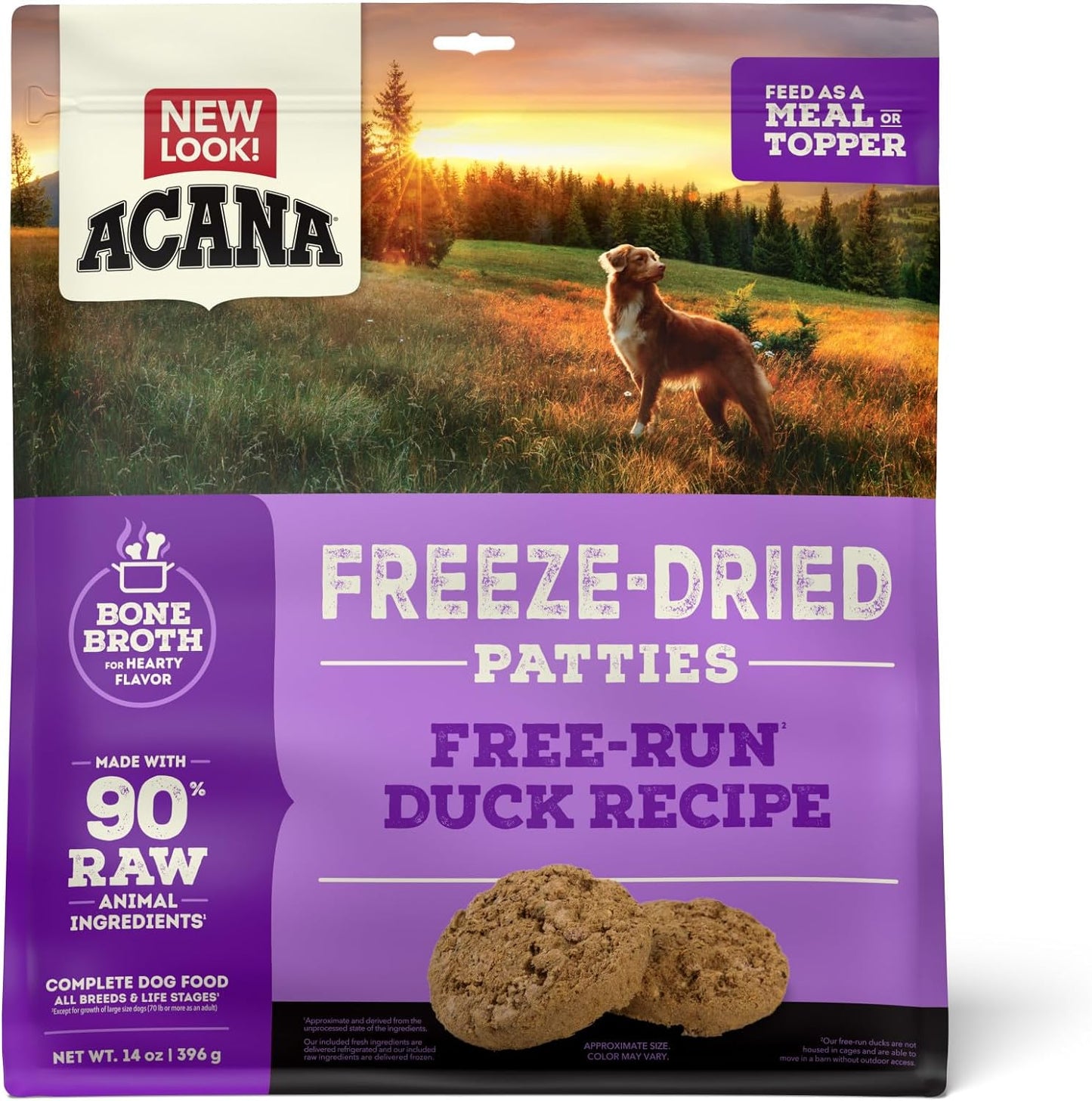 Acana Freeze-Dried Duck Patties 14-oz, Freeze-Dried Dog Food