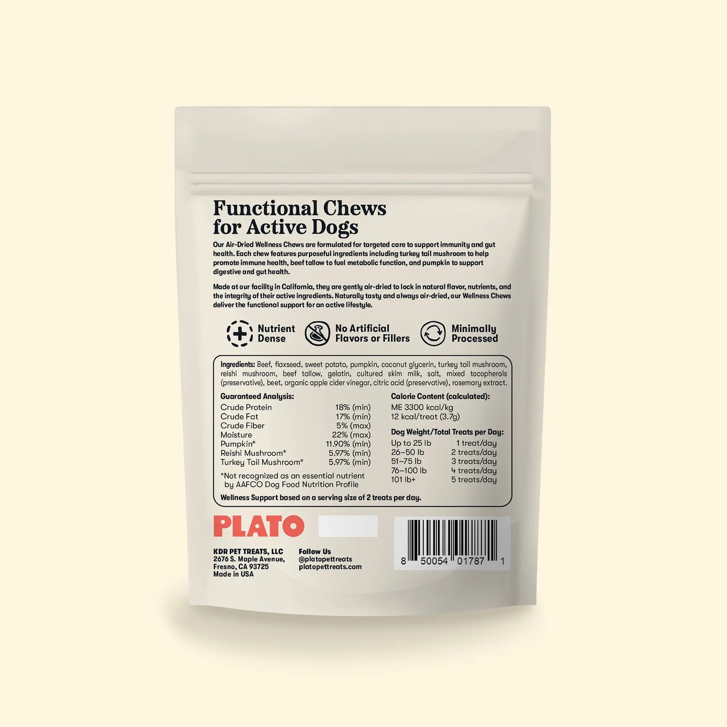 Plato Wellness Chews Immunity & Gut, Dog Treats