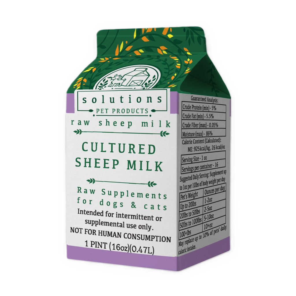 Solutions Pet Products Fermented Raw Sheep Milk, Frozen Raw Supplement, 16-oz