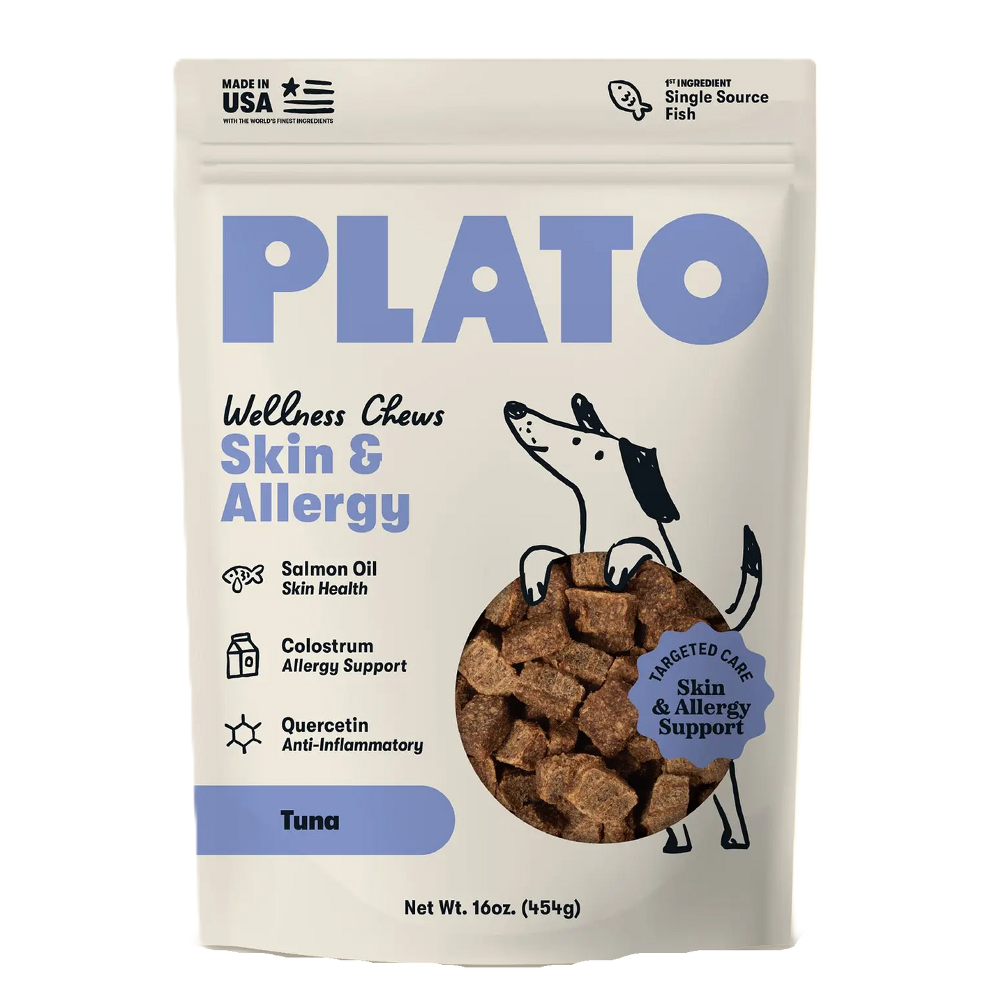 Plato Wellness Chews Skin & Allergy, Dog Treats