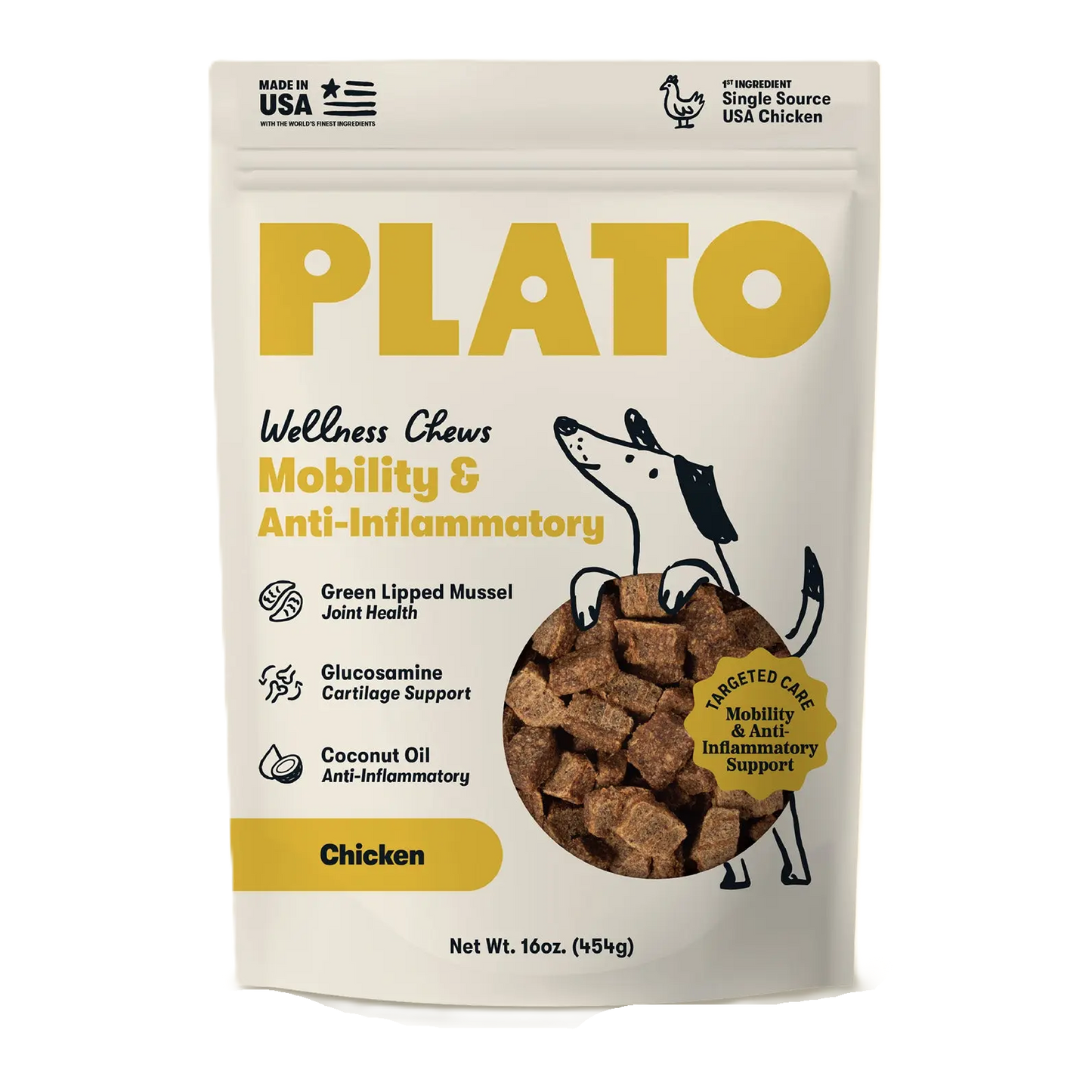 Plato Wellness Chews Mobility & Anti-Inflammatory, Dog Treats