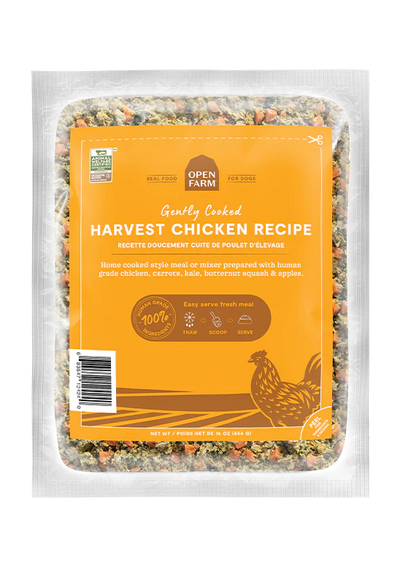 Open Farm Harvest Chicken Gently Cooked Recipe, Frozen Dog Food